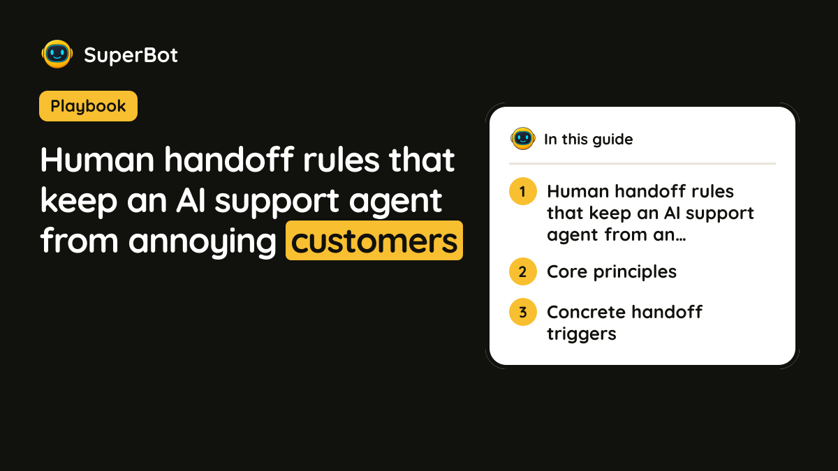 Cover illustration for “Human handoff rules that keep an AI support agent from annoying customers”