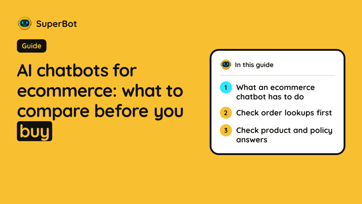 Cover illustration for “AI chatbots for ecommerce: what to compare before you buy”