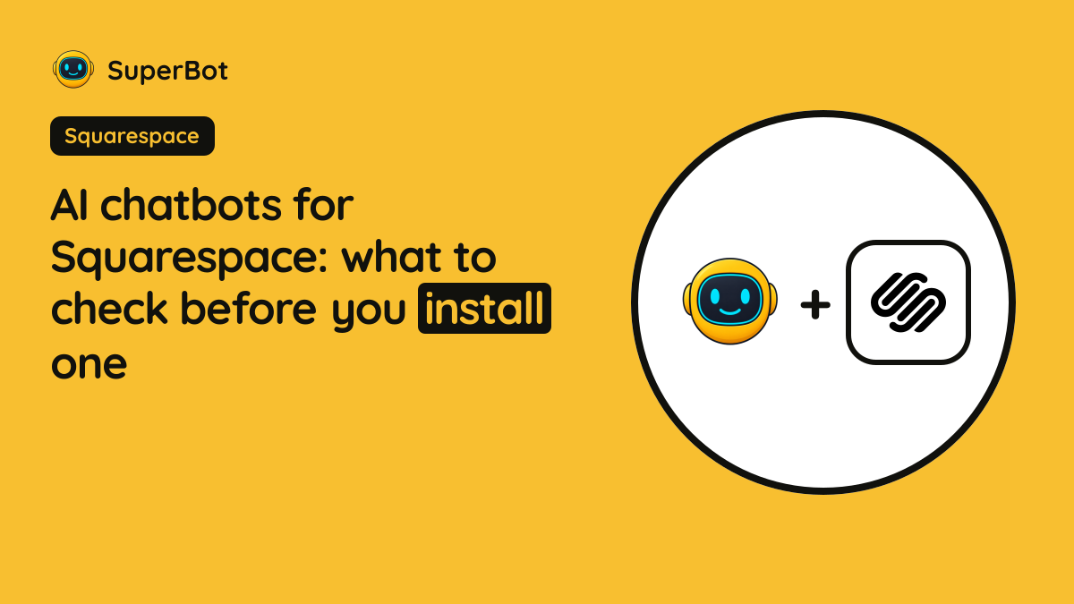 Cover illustration for “AI chatbots for Squarespace: what to check before you install one”