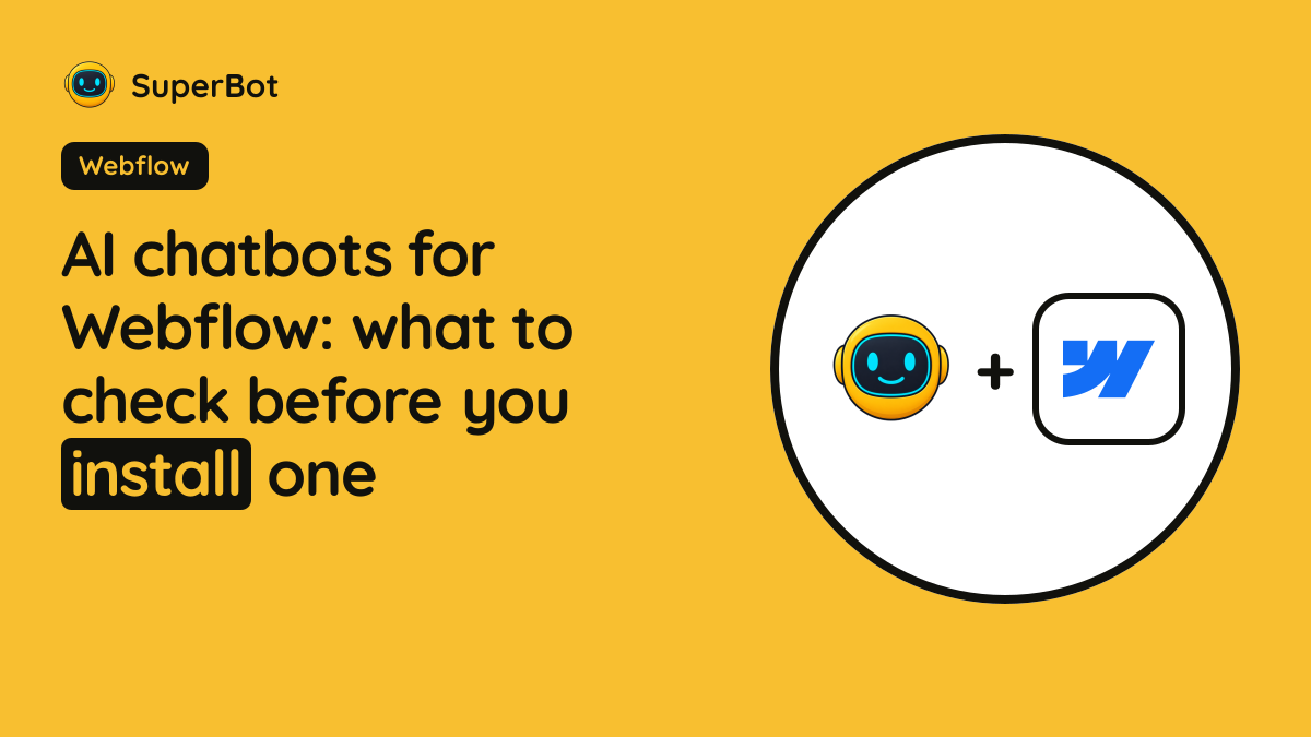 Cover illustration for “AI chatbots for Webflow: what to check before you install one”
