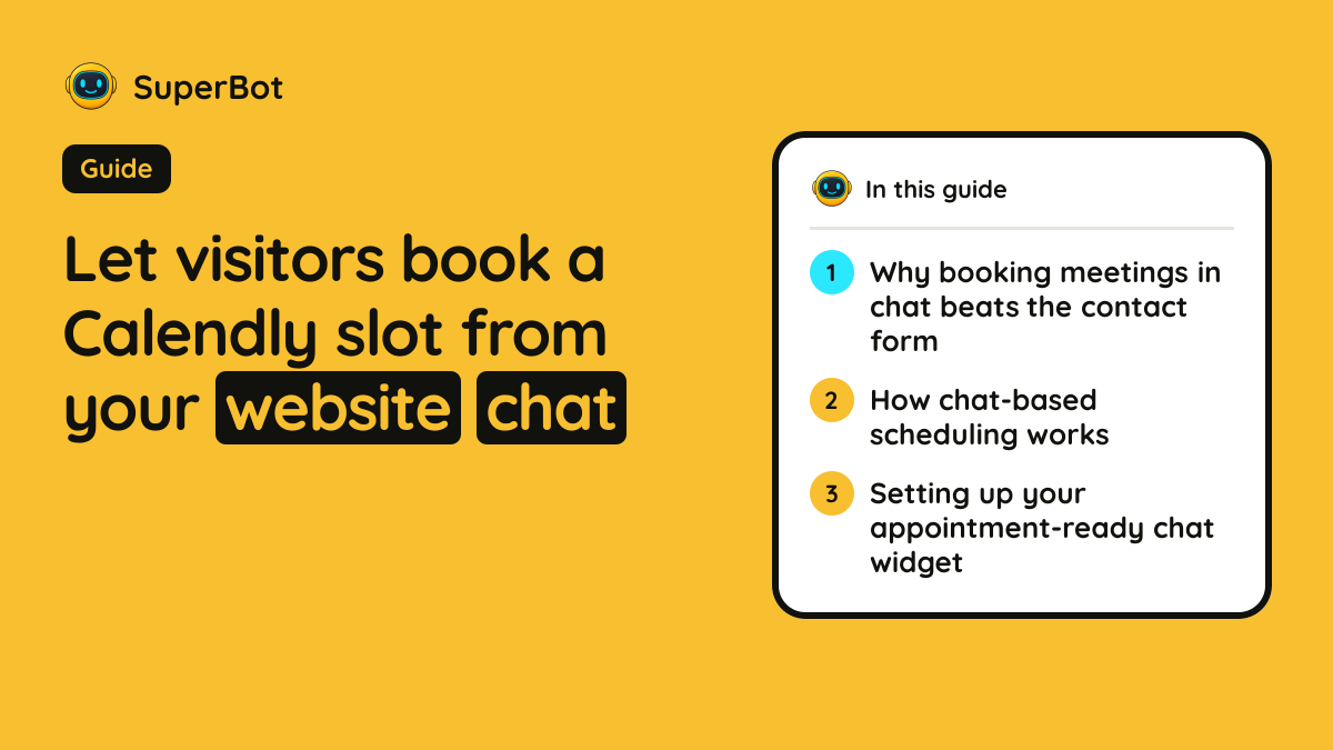 Cover illustration for “Let visitors book a Calendly slot from your website chat”