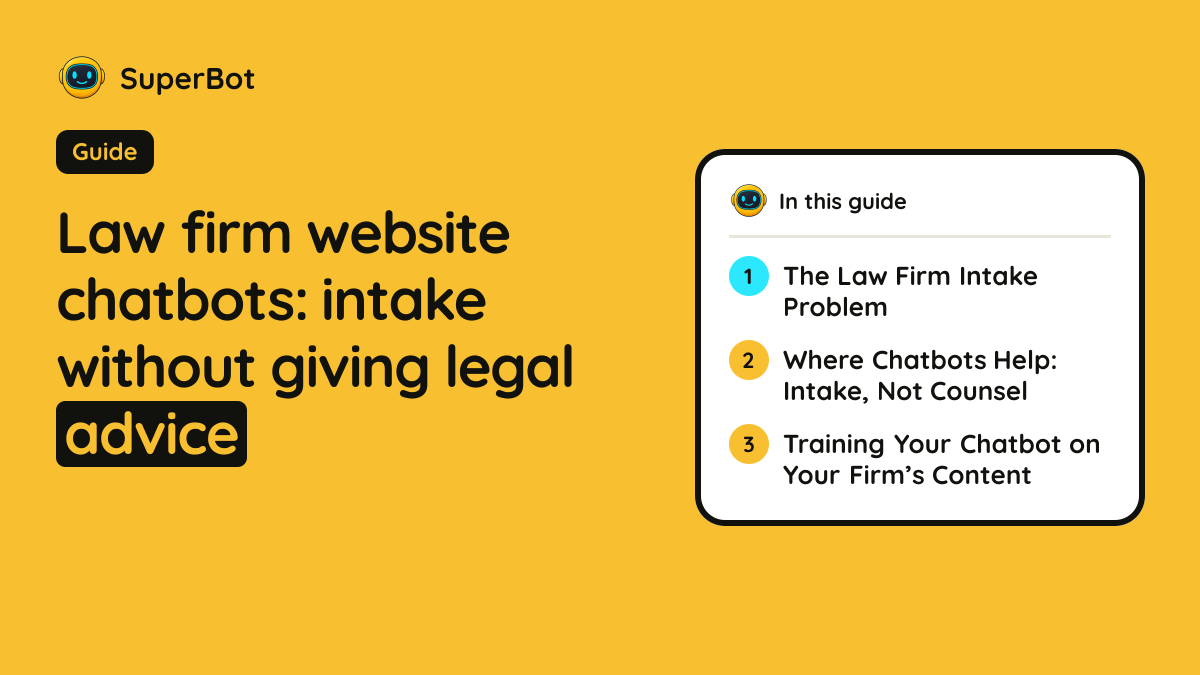 Cover illustration for “Law firm website chatbots: intake without giving legal advice”