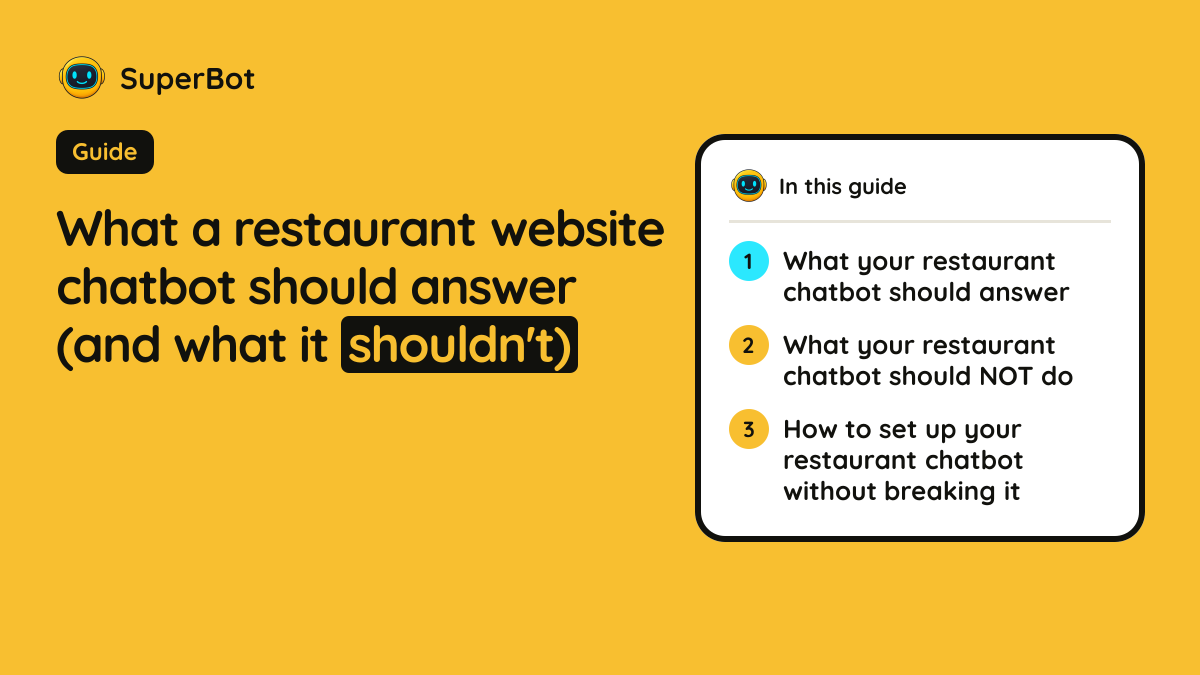 Cover illustration for “What a restaurant website chatbot should answer (and what it shouldn't)”