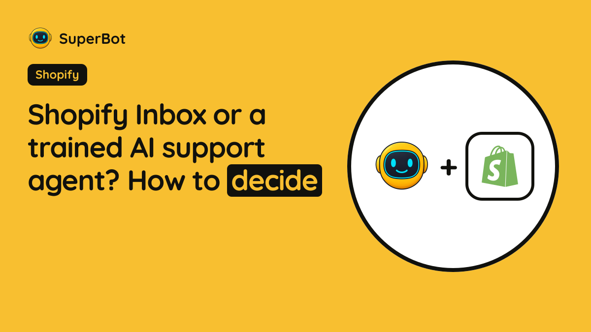 Cover illustration for “Shopify Inbox or a trained AI support agent? How to decide”